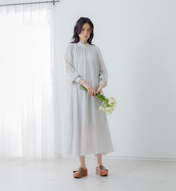 collex「楊柳ワンピース」|ワンピース|ライトグレー