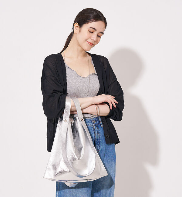 collex「【WEB限定】【BEAURE/ヴュレ】カウレザー 2WAY ハンドル トートバッ」|トートバッグ|シルバー