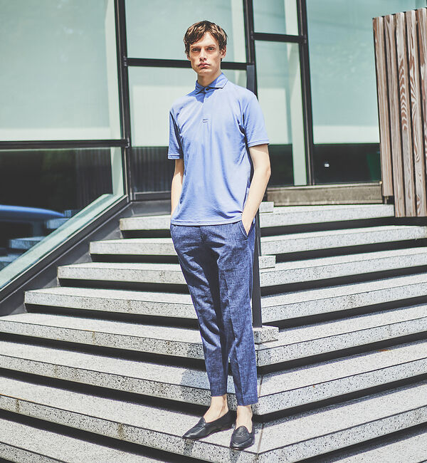 ABAHOUSE「【FLEX COOL】超接触冷感 スムース ポロシャツ」|ポロシャツ|