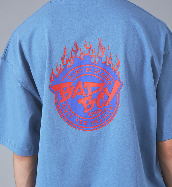 ABAHOUSE「【BADBOY / バッドボーイ】BADBOYCLUB ファイヤーパターン ロゴ」|Tシャツ・カットソー|