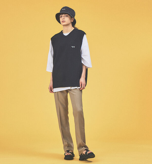 ABAHOUSE「PENNEYS /ペニーズ FOXワンポイントワッペン / Uネックベスト」|ニット・セーター|