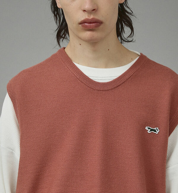 ABAHOUSE「PENNEYS /ペニーズ FOXワンポイントワッペン / Uネックベスト」|ニット・セーター|