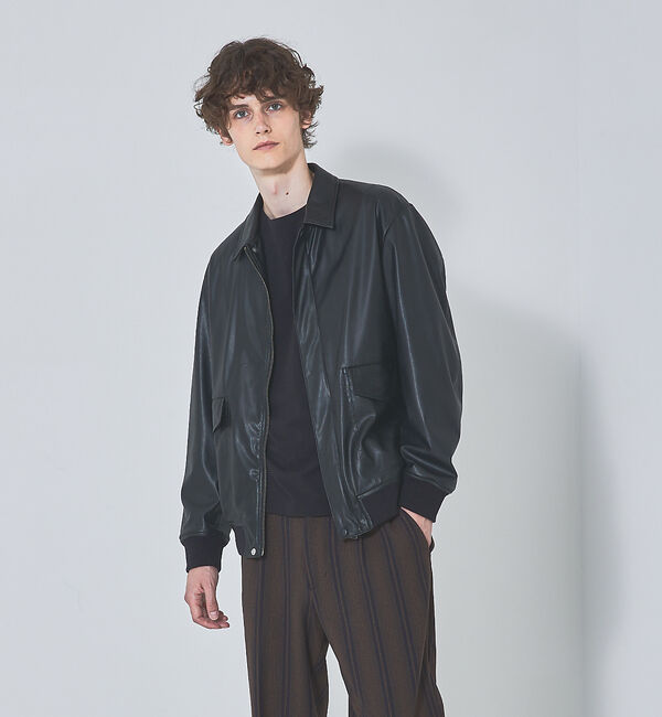 ABAHOUSE「ネオレザー フライト ブルゾン」|ブルゾン・スタジャン|