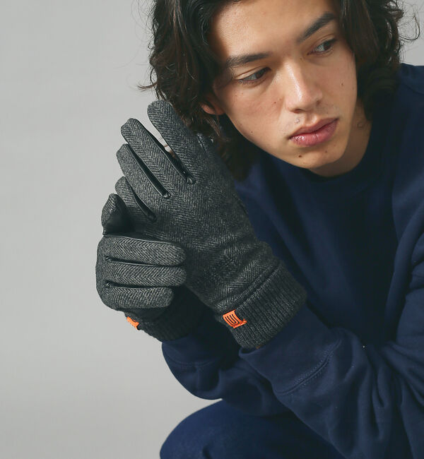 ABAHOUSE「【UNIVERSAL OVERALL / ユニバーサル オーバーオール】レザーコ」|手袋|グレー