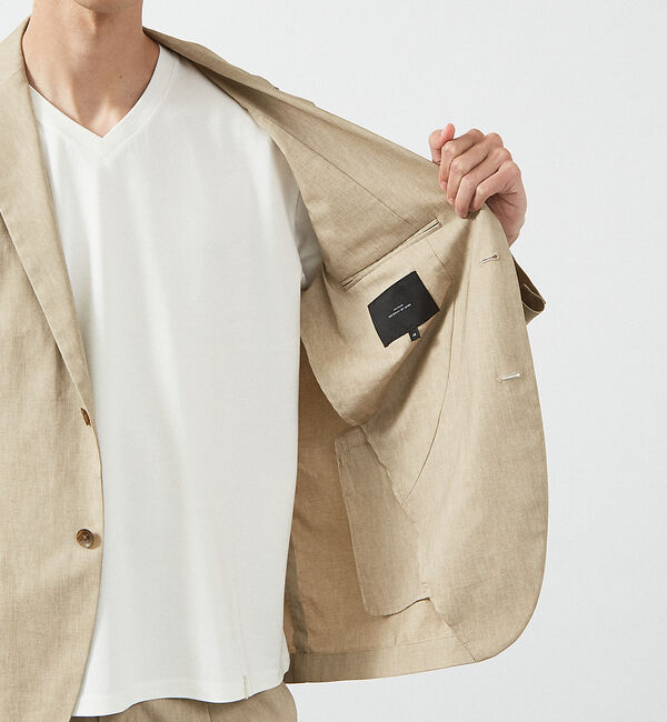 ABAHOUSE「【セットアップ対応/FLEX JACKET】スーパーストレッチ リネンブレンド」|テーラードジャケット|