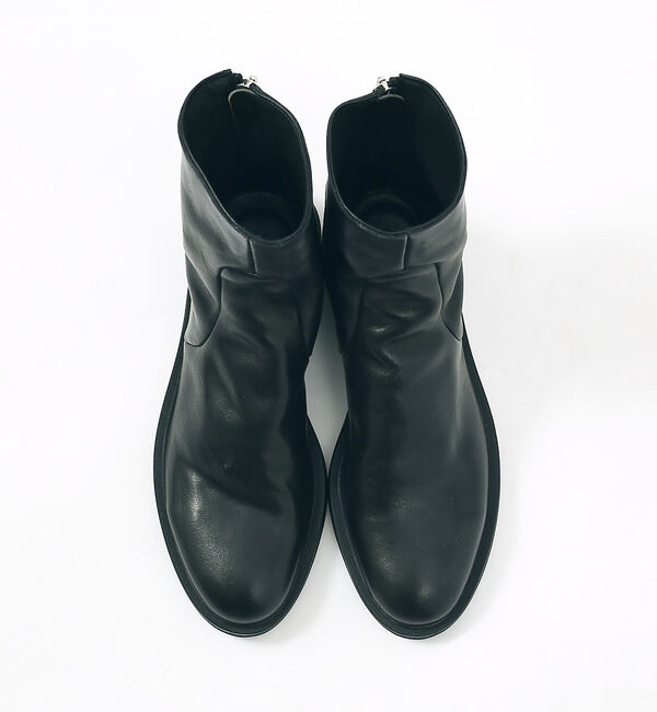 alfredoBANNISTER「【ソフトレザー】ドレープ ロング バックジップ ブーツ」|ショートブーツ|