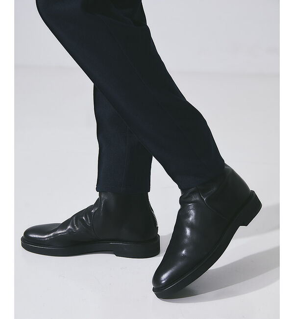 alfredoBANNISTER「【ソフトレザー】ドレープ ロング バックジップ ブーツ」|ショートブーツ|
