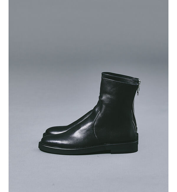 alfredoBANNISTER「【ソフトレザー】ドレープ ロング バックジップ ブーツ」|ショートブーツ|