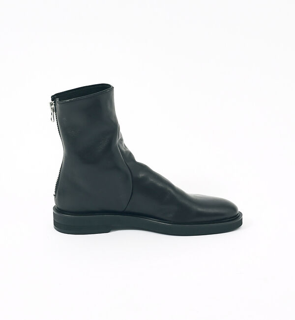 alfredoBANNISTER「【ソフトレザー】ドレープ ロング バックジップ ブーツ」|ショートブーツ|