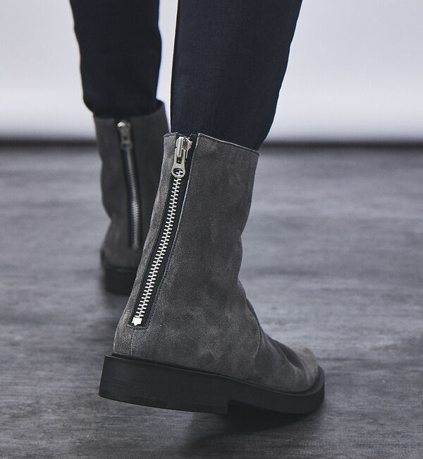 alfredoBANNISTER「【ソフトレザー】ドレープ ロング バックジップ ブーツ」|ショートブーツ|