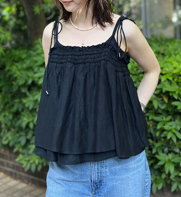 Rouge vif「ボイルスモッキングキャミソール」|キャミソール|