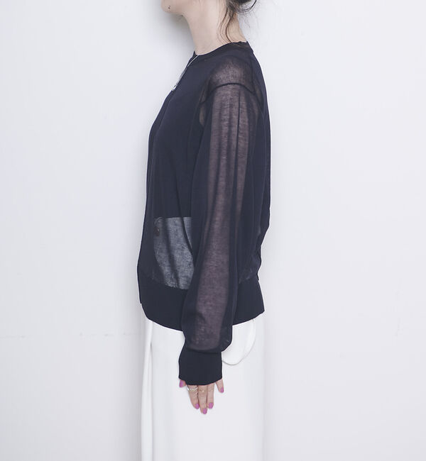 Rouge vif「コットンナイロンシアークルーネックプルオーバー」|ニット・セーター|