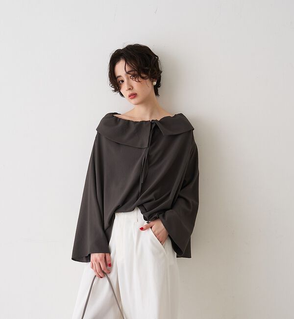 Rouge vif「オーバーカラー変形テントラインブラウス【予約】」|シャツ・ブラウス|