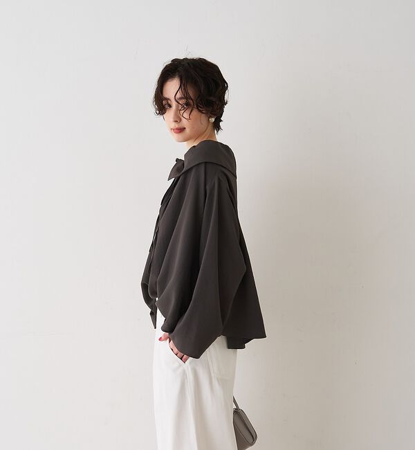 Rouge vif「オーバーカラー変形テントラインブラウス【予約】」|シャツ・ブラウス|