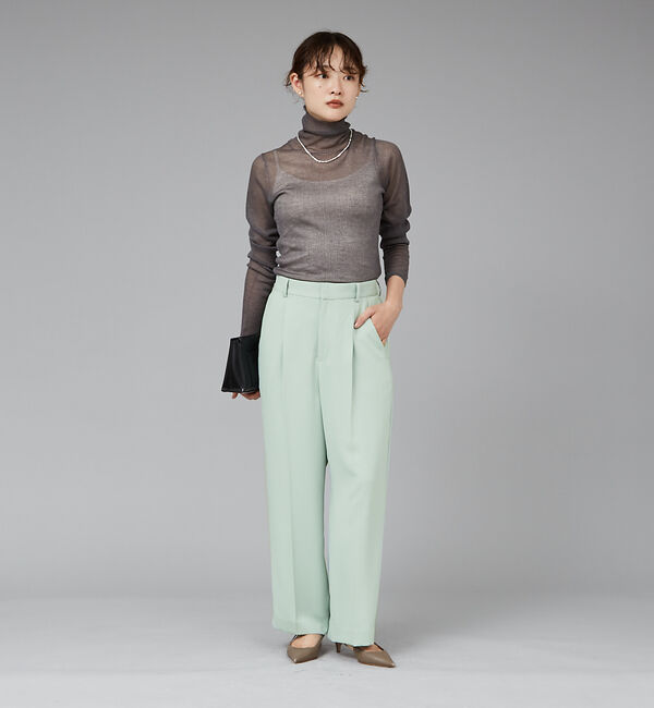 qualite「シャイニーリブニット」|ニット・セーター|