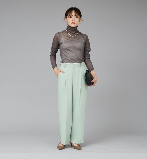 qualite「シャイニーリブニット」|ニット・セーター|