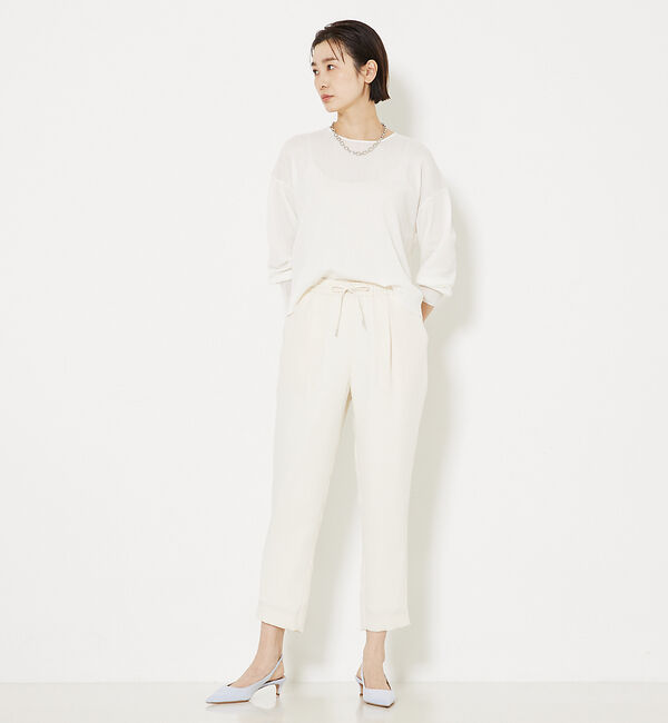 qualite「トルコサテンドロストパンツ」|スラックス|