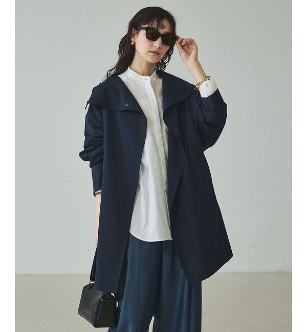 qualite「【大人のスプリングコート】オーバースタンドコート【予約】」|トレンチコート|