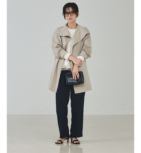 qualite「【大人のスプリングコート】オーバースタンドコート【予約】」|トレンチコート|