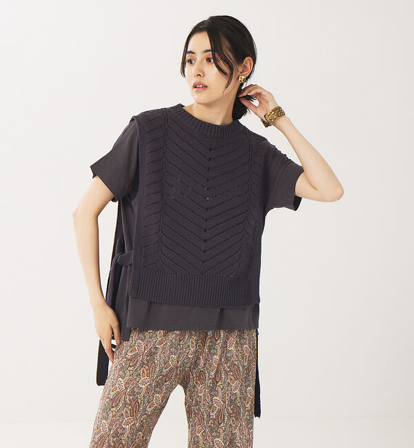 abahouse mavie「透かし編ベスト」|ベスト・ジレ|