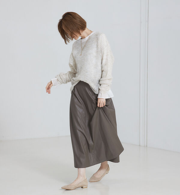 abahouse mavie「ローゲージシースルーニットプルオーバー」|ニット・セーター|