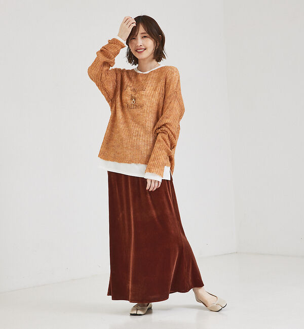 abahouse mavie「ローゲージシースルーニットプルオーバー」|ニット・セーター|