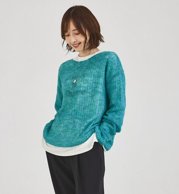 abahouse mavie「ローゲージシースルーニットプルオーバー」|ニット・セーター|