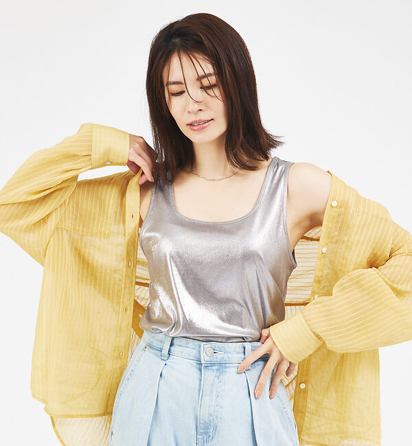 abahouse mavie「スクエアネック2WAYタンクトップ」|キャミソール|