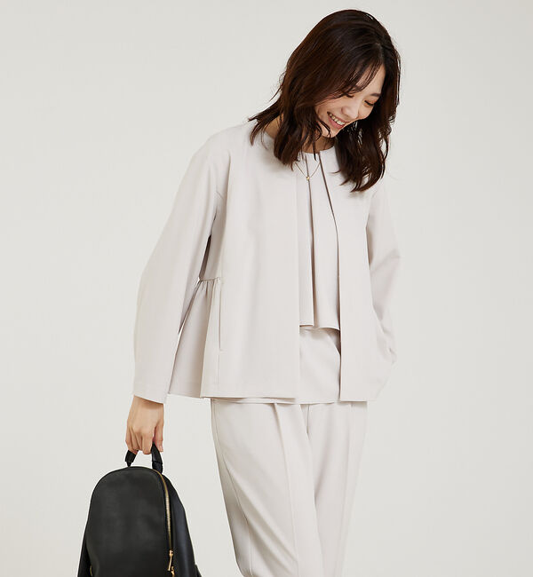 abahouse mavie「【WEB Domani掲載】【セットアップ対応/エニデイカセット】ノーカラーボレ」|ノーカラージャケット|