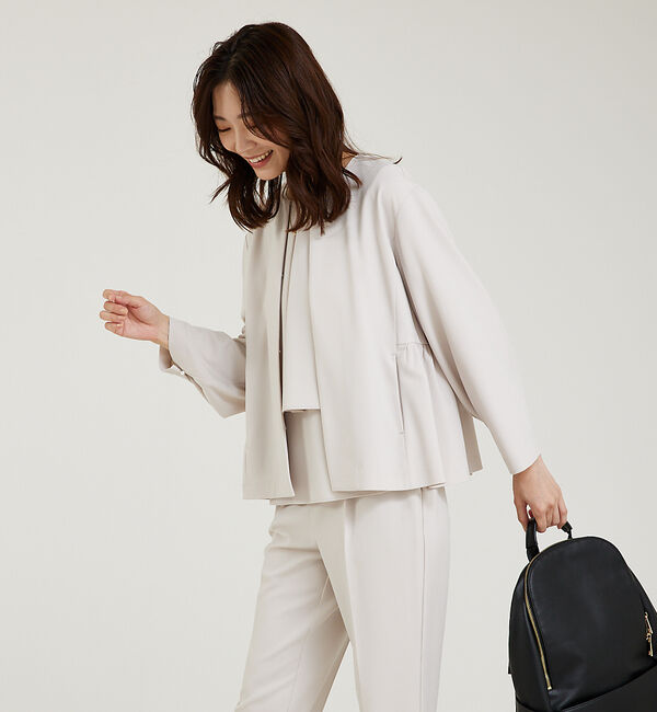 abahouse mavie「【WEB Domani掲載】【セットアップ対応/エニデイカセット】ノーカラーボレ」|ノーカラージャケット|