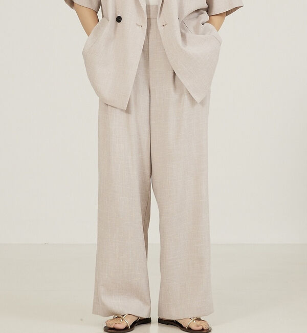 abahouse mavie「【大人気半袖ジャケットにセットアップ対応！】リネンライクタックワイドパンツ/WE」|その他|