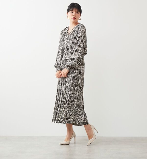 TIARA「グレンチェックプリントプリーツスカート」|スカート|