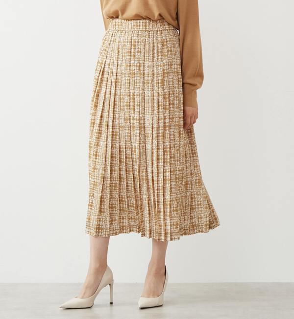 TIARA「グレンチェックプリントプリーツスカート」|スカート|