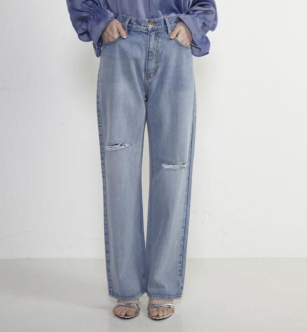 Soffitto「前スリット加工デニムパンツ」|デニム|ブルー系その他