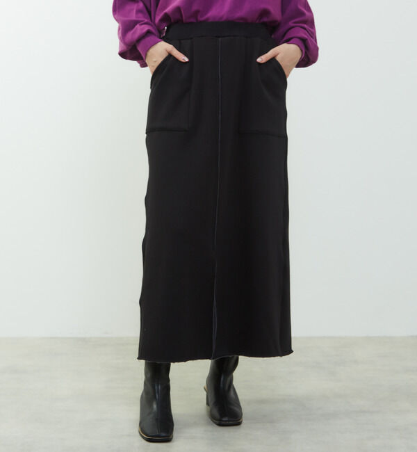 Soffitto「【nota della mano sinistra（ノータ デラ マノ シニストラ）】ポケット付スリットロングスカート」|スカート|ブラック