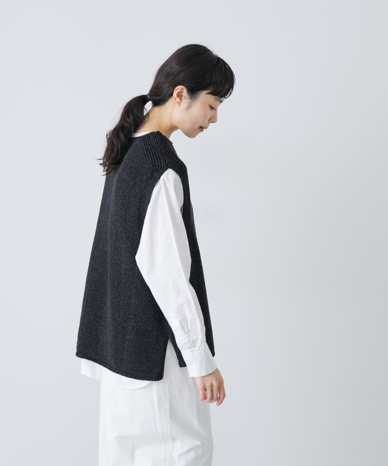 かぐれ「テープヤーンニットベスト」|ベスト・ジレ|
