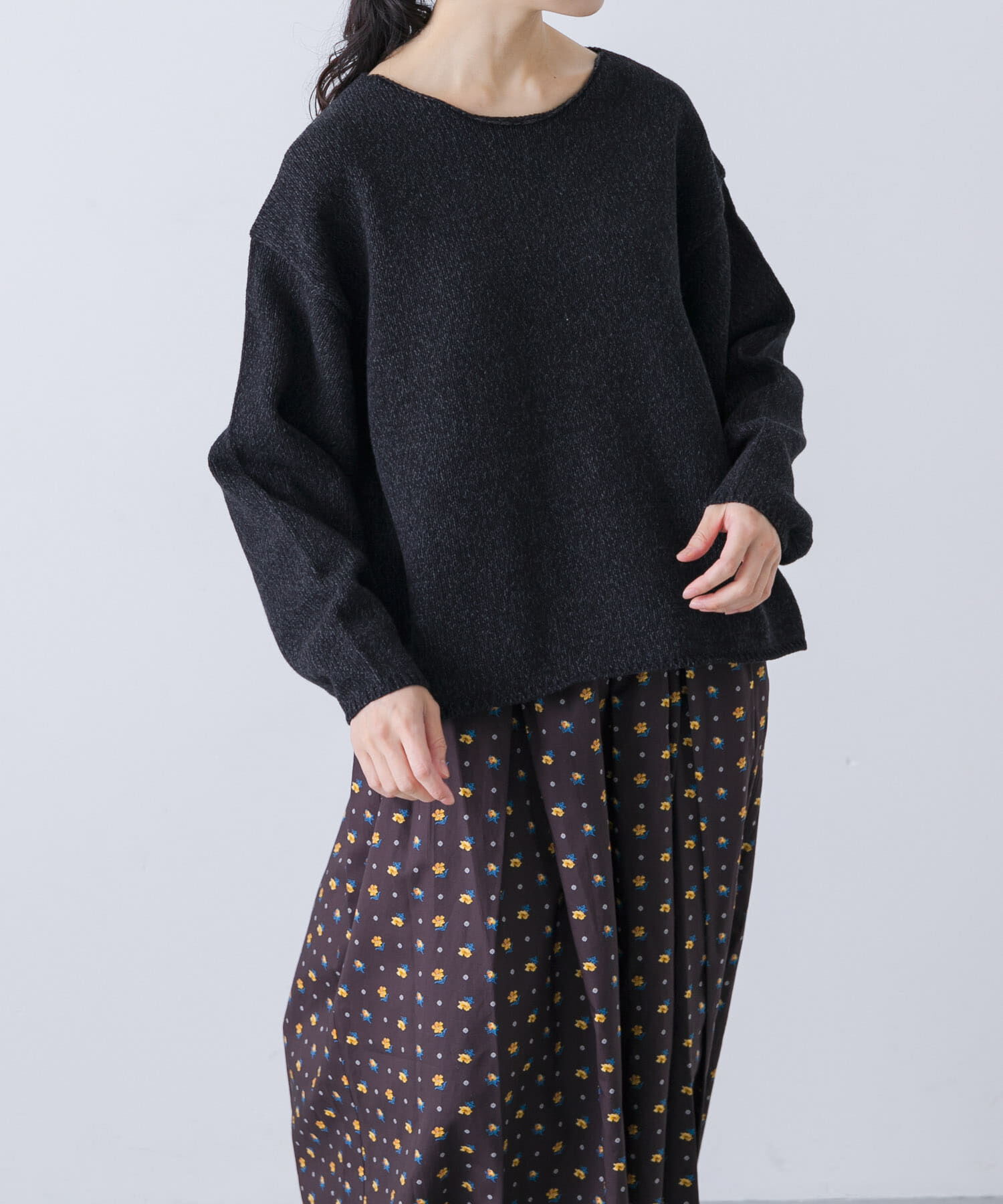 かぐれ「テープヤーンボートネックニット」|ニット・セーター|