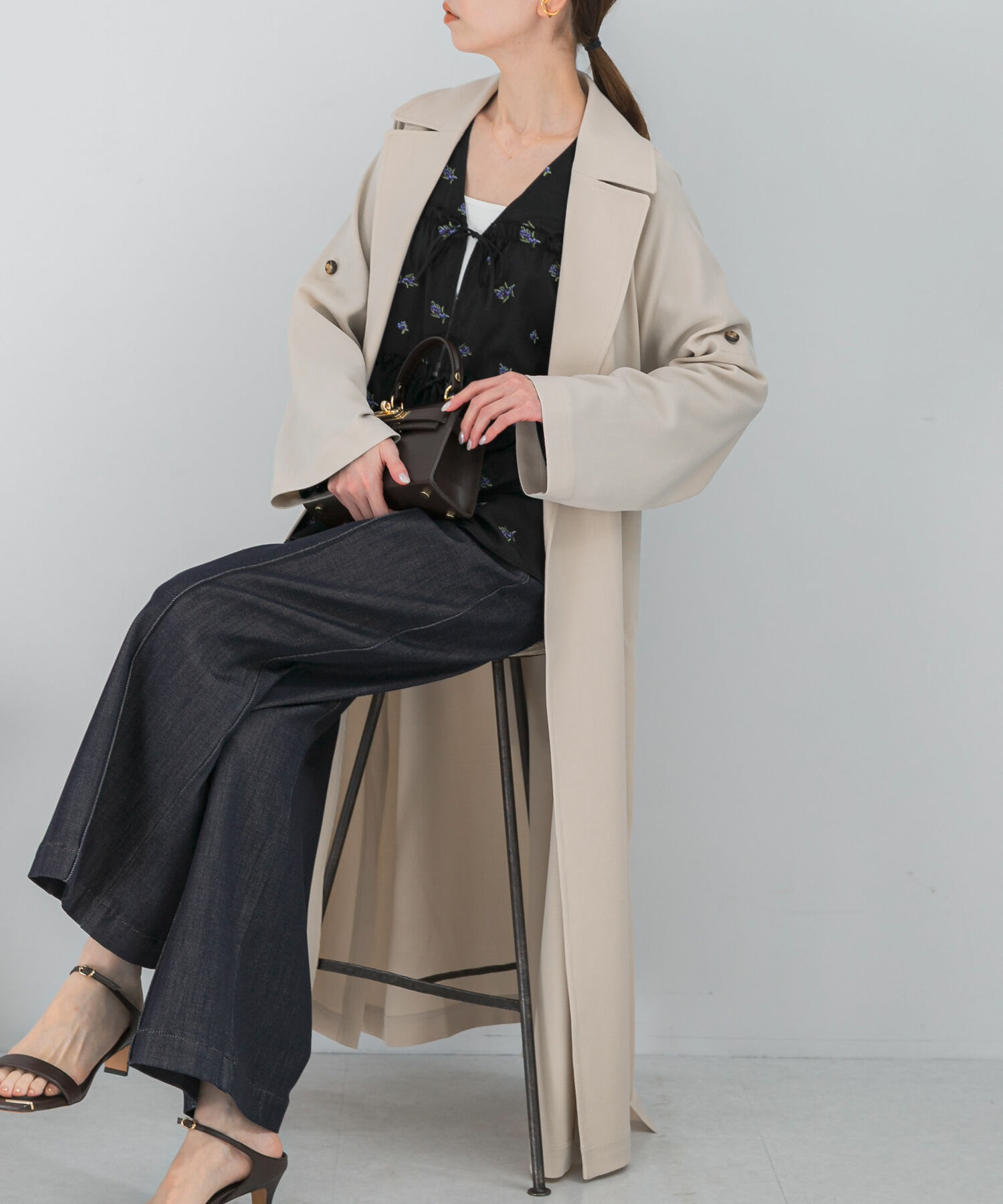 URBAN RESEARCH ROSSO「撥水 ロングガウンコート」|トレンチコート|