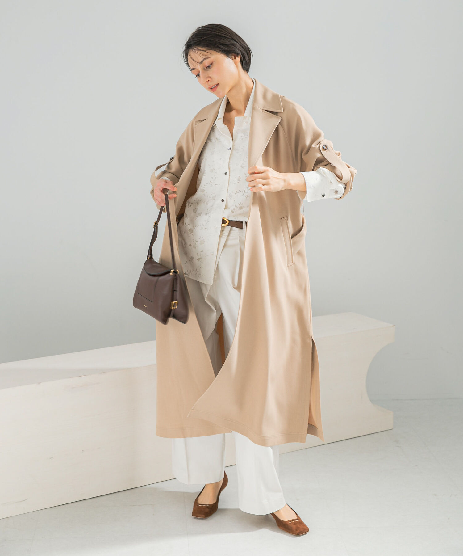 URBAN RESEARCH ROSSO「撥水 ロングガウンコート」|トレンチコート|