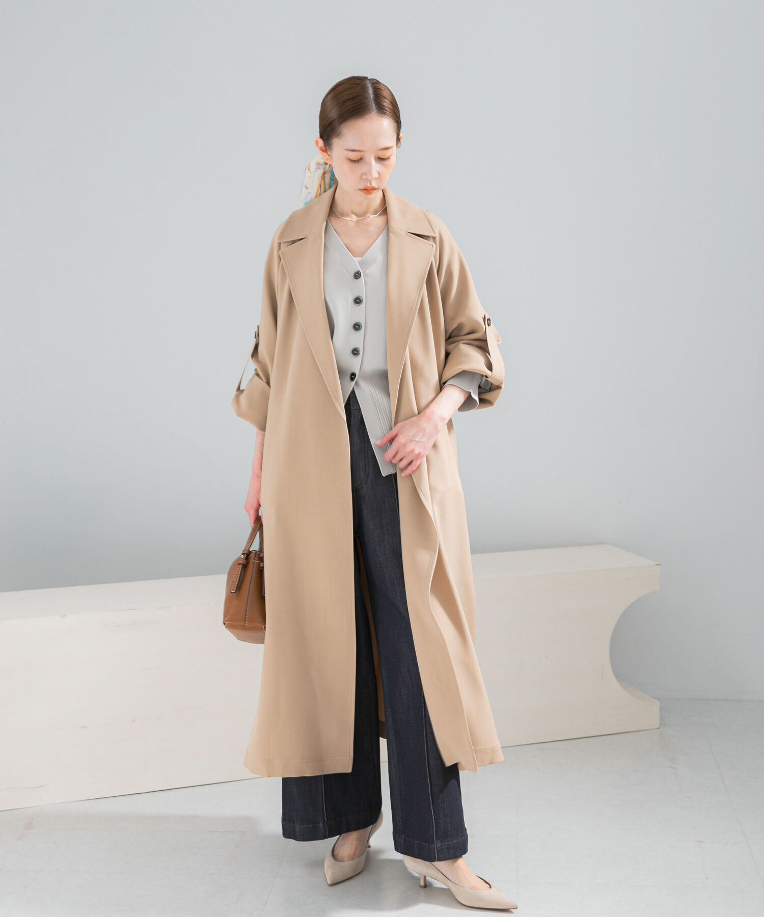 URBAN RESEARCH ROSSO「撥水 ロングガウンコート」|トレンチコート|