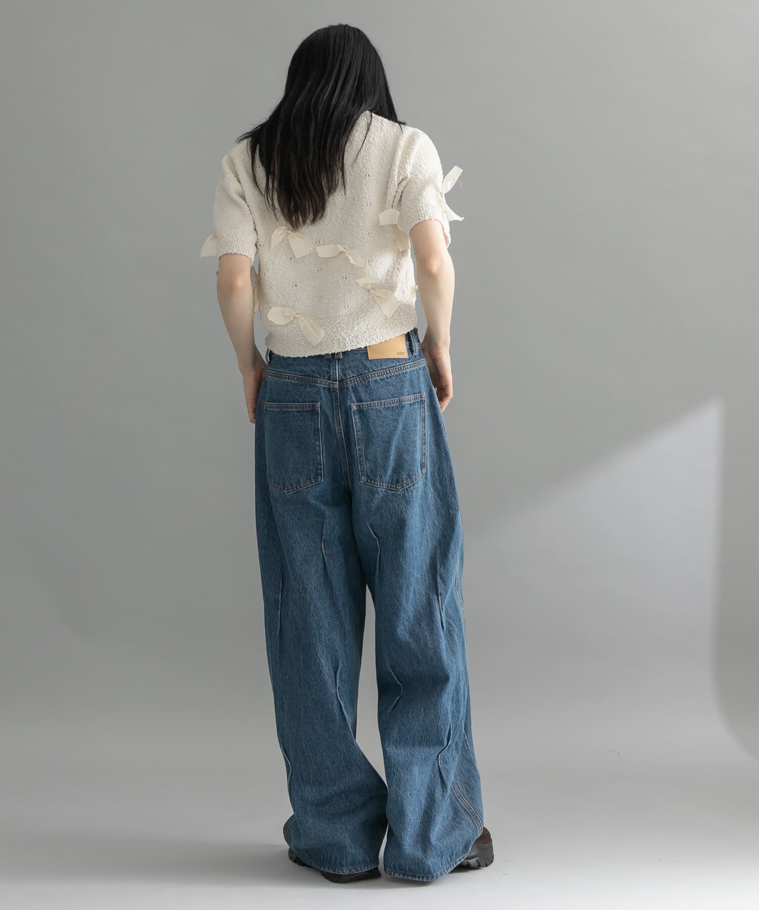  「『WEB限定』シャツカラーリボンニット」|ニット・セーター|