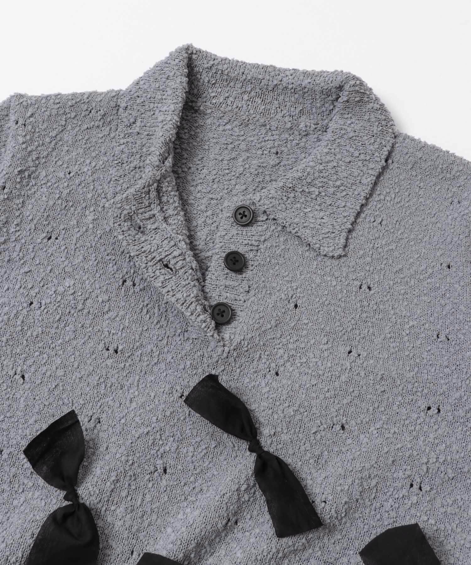  「『WEB限定』シャツカラーリボンニット」|ニット・セーター|