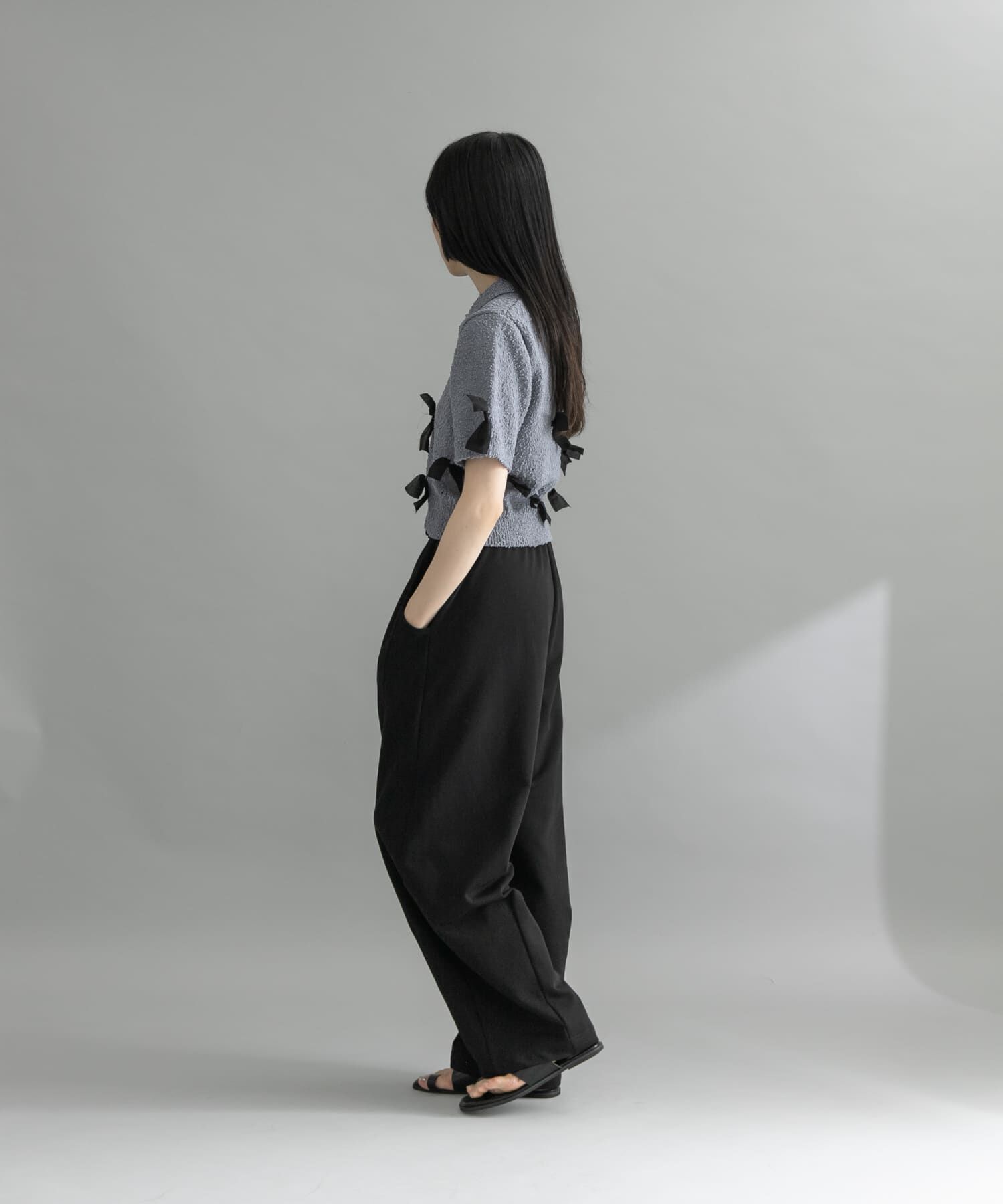  「『WEB限定』シャツカラーリボンニット」|ニット・セーター|