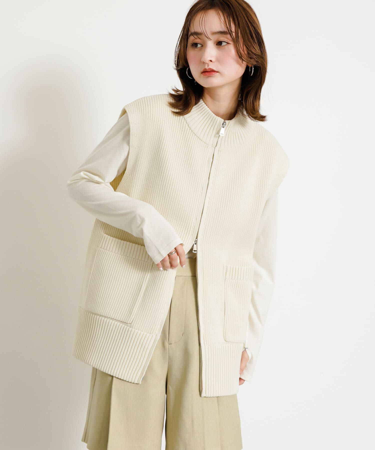 SENSE OF PLACE by URBAN RESEARCH「ジップニットベスト」|ベスト・ジレ|