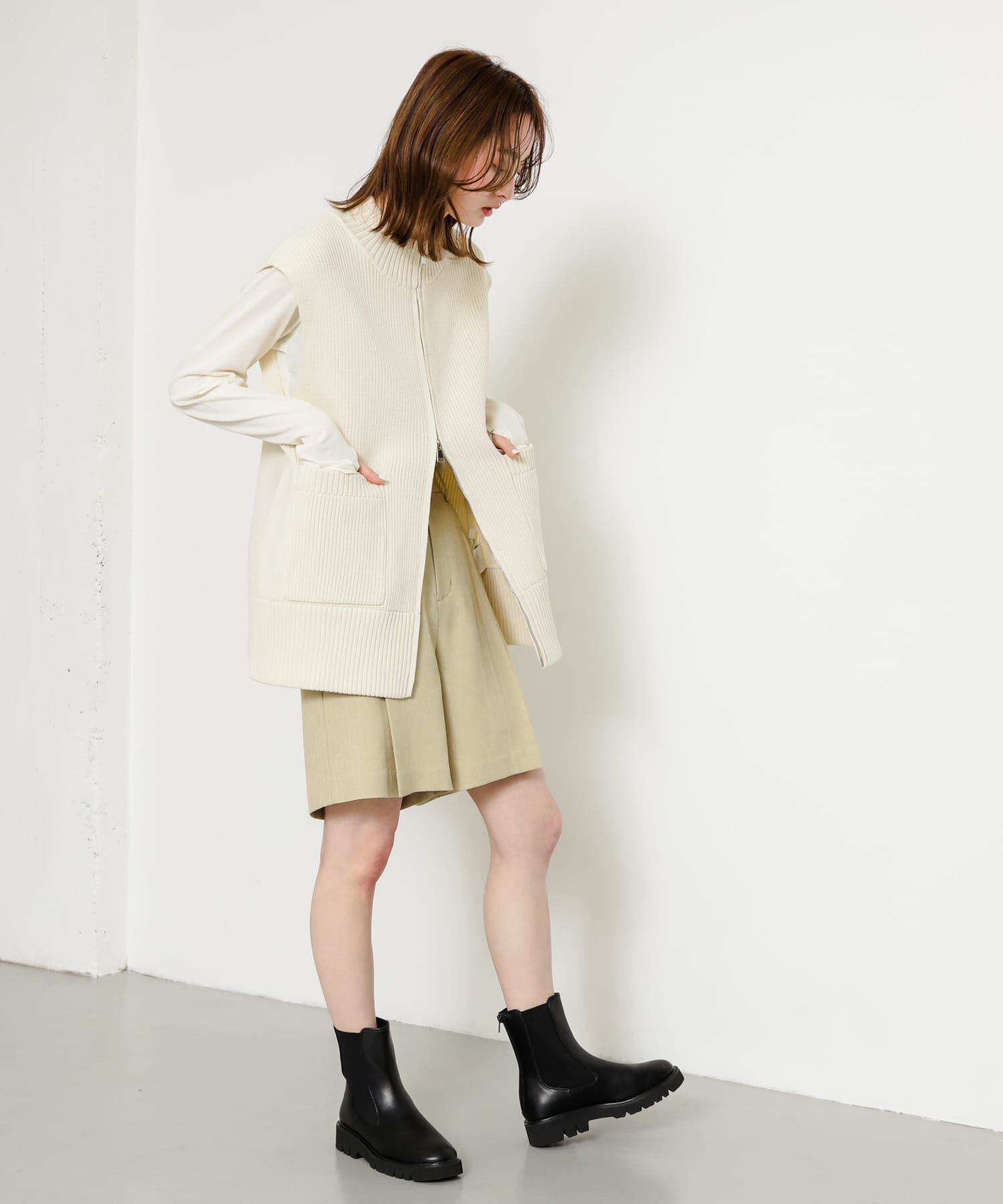 SENSE OF PLACE by URBAN RESEARCH「ジップニットベスト」|ベスト・ジレ|