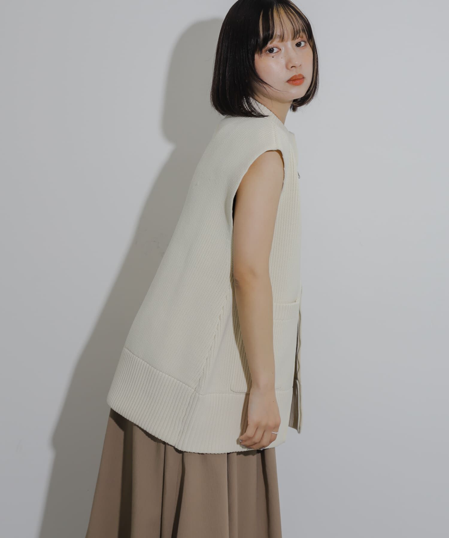 SENSE OF PLACE by URBAN RESEARCH「ジップニットベスト」|ベスト・ジレ|