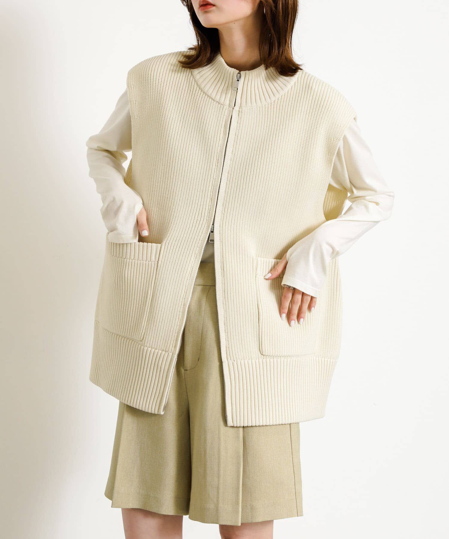 SENSE OF PLACE by URBAN RESEARCH「ジップニットベスト」|ベスト・ジレ|