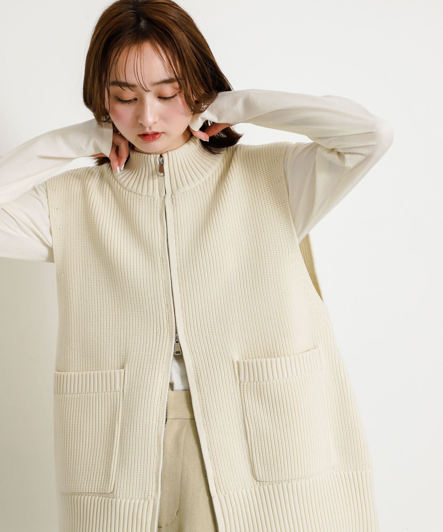 SENSE OF PLACE by URBAN RESEARCH「ジップニットベスト」|ベスト・ジレ|