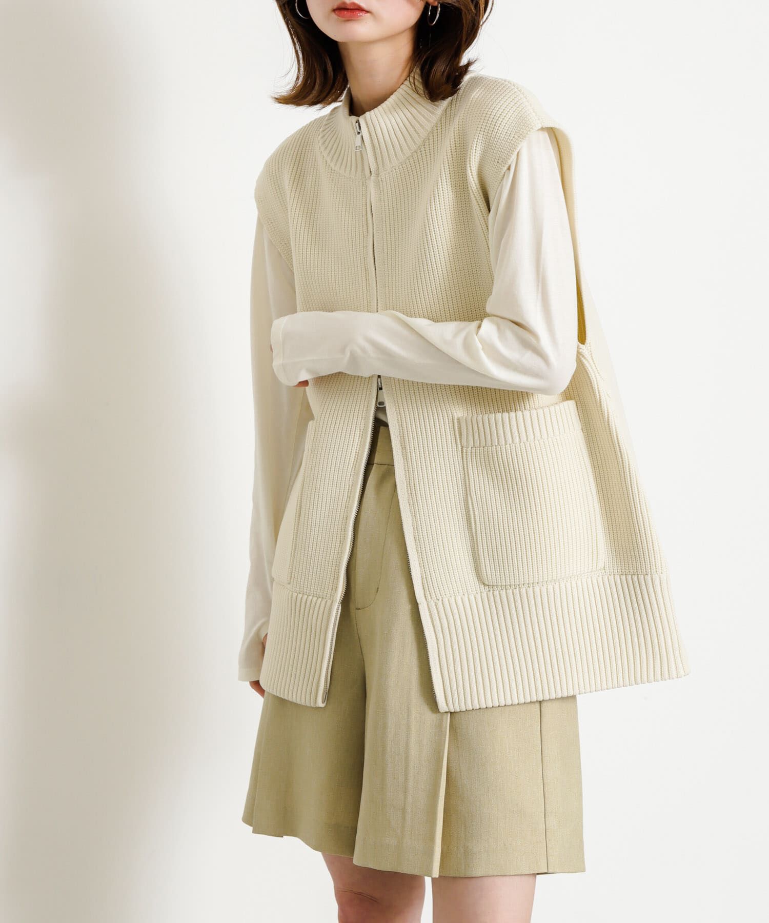 SENSE OF PLACE by URBAN RESEARCH「ジップニットベスト」|ベスト・ジレ|