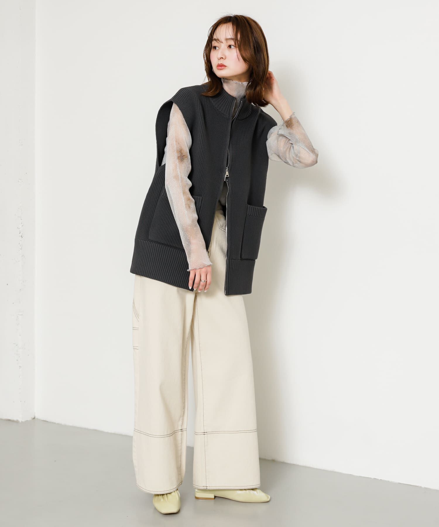 SENSE OF PLACE by URBAN RESEARCH「ジップニットベスト」|ベスト・ジレ|